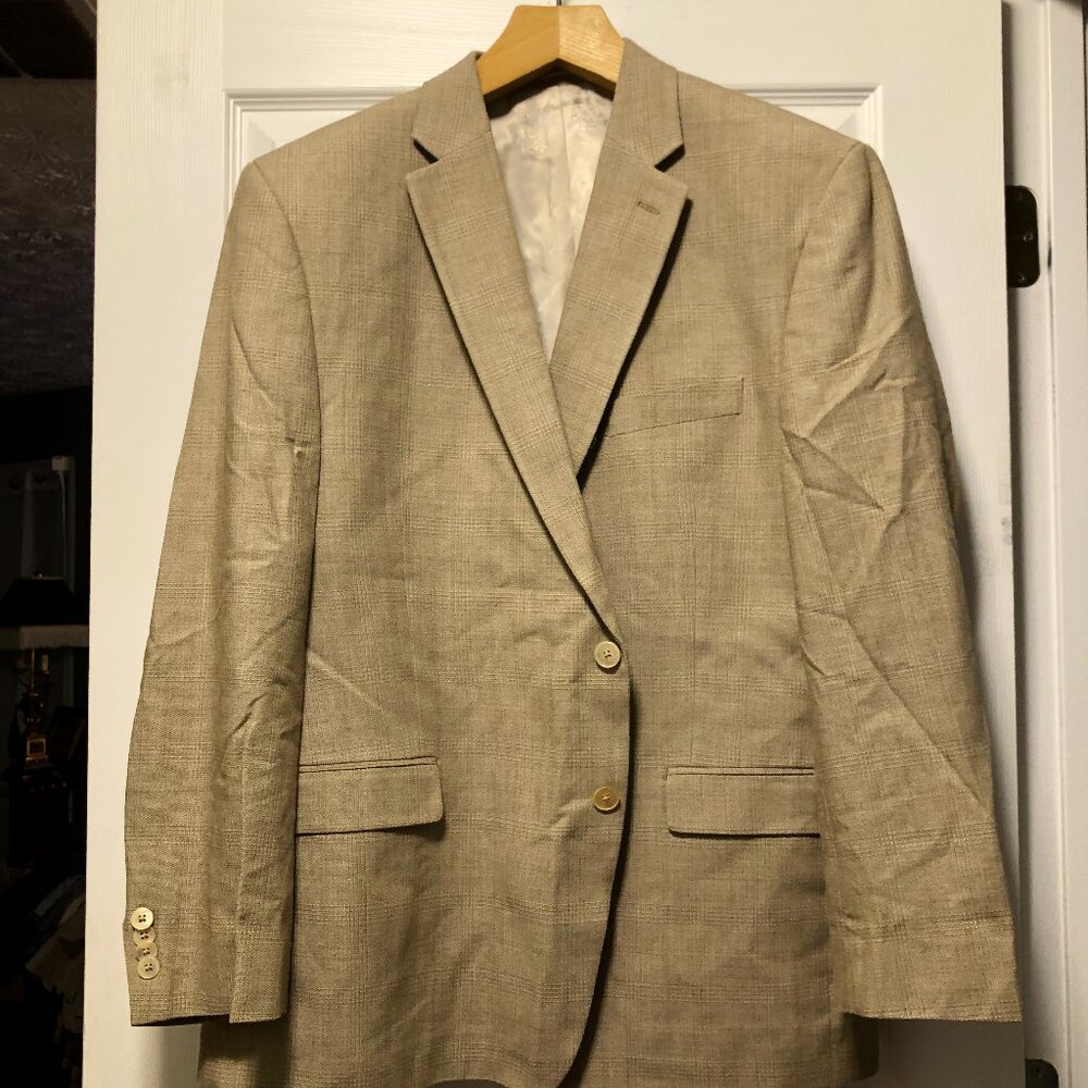 Austin reed men's tan sport coat jacket blazer  size: 46R
